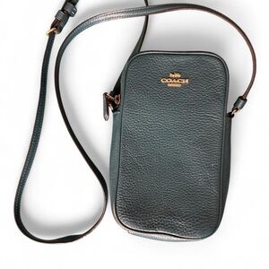 Coach Leather Belt Bag - Dark Green